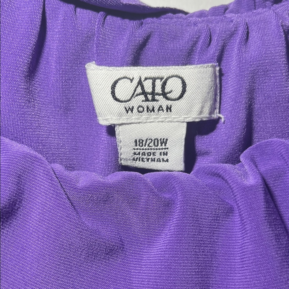 Cato Vibrant Purple Ruffle Blouse - Picture 2 of 6